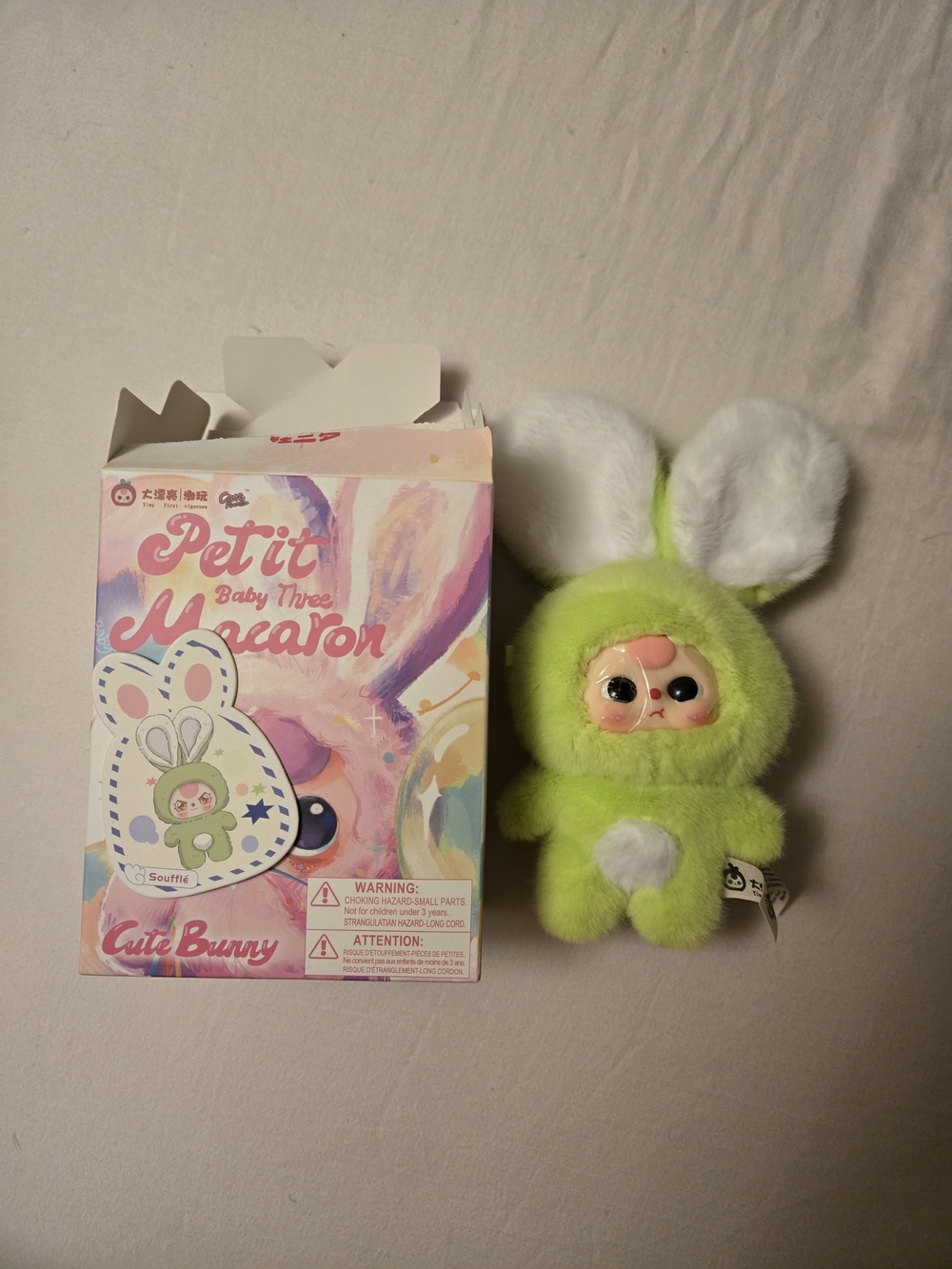 Baby Three Petit MACARON Cute Bunny Plush Souffle V1